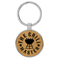 Enthoozies The Grill Master Bamboo 1.5" x 3" Laser Engraved Keychain Backpack Pull