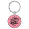 Enthoozies Mom Flowers Pink Laser Engraved Leatherette Keychain Backpack Pull - 1.5 x 3 Inches