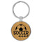 Enthoozies Soccer Mom Bamboo Laser Engraved Leatherette Keychain Backpack Pull - 1.5 x 3 Inches