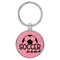 Enthoozies Soccer Mom Pink Laser Engraved Leatherette Keychain Backpack Pull - 1.5 x 3 Inches