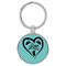 Enthoozies Love Baby Feet Teal  Laser Engraved Leatherette Keychain Backpack Pull - 1.5 x 3 Inches