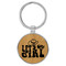 Enthoozies Let's Go Girl Bamboo Laser Engraved Leatherette Keychain Backpack Pull - 1.5 x 3 Inches