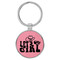 Enthoozies Let's Go Girl Pink Laser Engraved Leatherette Keychain Backpack Pull - 1.5 x 3 Inches