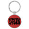 Enthoozies Stronger Than the Storm Red Laser Engraved Leatherette Keychain Backpack Pull - 1.5 x 3 Inches