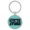 Enthoozies Stronger Than the Storm Teal  Laser Engraved Leatherette Keychain Backpack Pull - 1.5 x 3 Inches