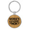 Enthoozies World's Greatest Mom Bamboo Laser Engraved Leatherette Keychain Backpack Pull - 1.5 x 3 Inches