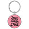 Enthoozies Jesus is the Anchor of My Soul Religious Pink Laser Engraved Leatherette Keychain Backpack Pull - 1.5 x 3 Inches