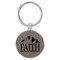 Enthoozies Faith Can Move Mountains Religious Gray Laser Engraved Leatherette Keychain Backpack Pull - 1.5 x 3 Inches
