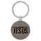 Enthoozies I Choose Jesus Religious Gray Laser Engraved Leatherette Keychain Backpack Pull - 1.5 x 3 Inches