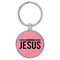 Enthoozies I Choose Jesus Religious Pink Laser Engraved Leatherette Keychain Backpack Pull - 1.5 x 3 Inches