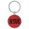 Enthoozies I Choose Jesus Religious Red Laser Engraved Leatherette Keychain Backpack Pull - 1.5 x 3 Inches