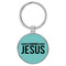 Enthoozies I Choose Jesus Religious Teal  Laser Engraved Leatherette Keychain Backpack Pull - 1.5 x 3 Inches