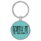 Enthoozies Faith It Till You Make It Religious Teal  Laser Engraved Leatherette Keychain Backpack Pull - 1.5 x 3 Inches