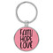 Enthoozies Faith Hope Love Religious Pink Laser Engraved Leatherette Keychain Backpack Pull - 1.5 x 3 Inches