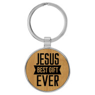 Enthoozies Jesus Best Gift Ever Religious Bamboo 1.5" x 3" Laser Engraved Keychain Backpack Pull