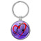 Enthoozies Love Cycling Biking Penny Farthing Purple 1.5" x 3.5" Domed Keychain Backpack Pull