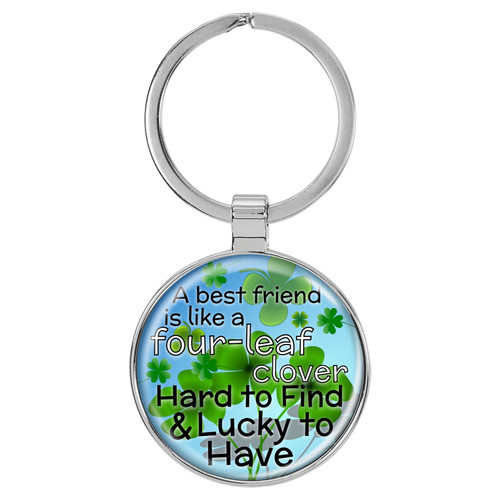 Enthoozies Happy St. Patrick's Day! Best Friend Lucky to Have 1.5" x 3.5" Domed Keychain Backpack Pull