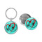 Enthoozies Love Cycling Biking Penny Farthing Turquoise 1.5" x 3.5" Domed Keychain Backpack Pull and 1.5" Pinback Button