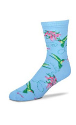 Hummingbird Collage Blue Medium Socks (6 Pack)