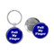 Enthoozies Pull My Finger Fart Dark Blue 1.5" x 3" Domed Keychain Backpack Pull and 1.5" Pinback Button