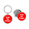 Enthoozies Pull My Finger Fart Red 1.5" x 3" Domed Keychain Backpack Pull and 1.5" Pinback Button