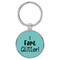 Enthoozies I Fart Glitter! Passing Gas Funny Teal  Laser Engraved Leatherette Keychain Backpack Pull - 1.5 x 3 Inches