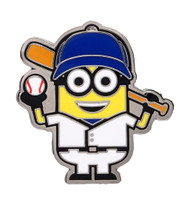 Minions Dave Playing Baseball Colored Pewter Lapel Pin