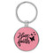 Enthoozies Have Faith Religious Pink Laser Engraved Leatherette Keychain Backpack Pull - 1.5 x 3 Inches