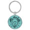 Enthoozies Be The Light Religious Teal  Laser Engraved Leatherette Keychain Backpack Pull - 1.5 x 3 Inches