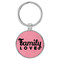 Enthoozies Family Love Religious Pink Laser Engraved Leatherette Keychain Backpack Pull - 1.5 x 3 Inches