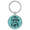 Enthoozies My Family is my Life Teal  Laser Engraved Leatherette Keychain Backpack Pull - 1.5 x 3 Inches