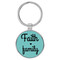 Enthoozies Faith Family Religious Teal  Laser Engraved Leatherette Keychain Backpack Pull - 1.5 x 3 Inches