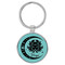 Enthoozies Virgo Zodiac Sign Astrology Teal  Laser Engraved Leatherette Keychain Backpack Pull - 1.5 x 3 Inches