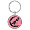 Enthoozies Aquarius Zodiac Sign Astrology Pink Laser Engraved Leatherette Keychain Backpack Pull - 1.5 x 3 Inches