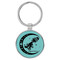 Enthoozies Aquarius Zodiac Sign Astrology Teal  Laser Engraved Leatherette Keychain Backpack Pull - 1.5 x 3 Inches