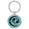 Enthoozies Pisces Zodiac Sign Astrology Teal  Laser Engraved Leatherette Keychain Backpack Pull - 1.5 x 3 Inches
