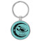Enthoozies Scorpio Zodiac Sign Astrology Teal  Laser Engraved Leatherette Keychain Backpack Pull - 1.5 x 3 Inches
