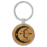 Enthoozies Sagittarius Zodiac Sign Astrology Bamboo 1.5" x 3" Laser Engraved Keychain Backpack Pull