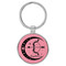 Enthoozies Sagittarius Zodiac Sign Astrology Pink Laser Engraved Leatherette Keychain Backpack Pull - 1.5 x 3 Inches