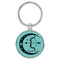 Enthoozies Sagittarius Zodiac Sign Astrology Teal  Laser Engraved Leatherette Keychain Backpack Pull - 1.5 x 3 Inches