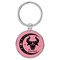 Enthoozies Taurus Zodiac Sign Astrology Pink Laser Engraved Leatherette Keychain Backpack Pull - 1.5 x 3 Inches