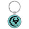 Enthoozies Taurus Zodiac Sign Astrology Teal  Laser Engraved Leatherette Keychain Backpack Pull - 1.5 x 3 Inches