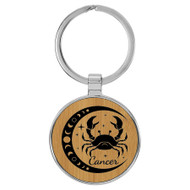 Enthoozies Cancer Zodiac Sign Astrology Bamboo 1.5" x 3" Laser Engraved Keychain Backpack Pull