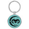 Enthoozies Aries Zodiac Sign Astrology Teal  Laser Engraved Leatherette Keychain Backpack Pull - 1.5 x 3 Inches