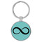 Enthoozies Infinity Loop Teal  Laser Engraved Leatherette Keychain Backpack Pull - 1.5 x 3 Inches
