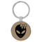 Enthoozies Happy Female Alien Light Brown Laser Engraved Leatherette Keychain Backpack Pull - 1.5 x 3 Inches