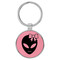 Enthoozies Happy Female Alien Pink Laser Engraved Leatherette Keychain Backpack Pull - 1.5 x 3 Inches