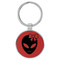 Enthoozies Happy Female Alien Red Laser Engraved Leatherette Keychain Backpack Pull - 1.5 x 3 Inches