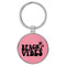 Enthoozies Beach Vibes Pink Laser Engraved Leatherette Keychain Backpack Pull - 1.5 x 3 Inches