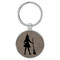 Enthoozies Sexy Witch Silhouette Gray Laser Engraved Leatherette Keychain Backpack Pull - 1.5 x 3 Inches